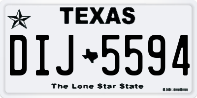 TX license plate DIJ5594