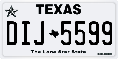 TX license plate DIJ5599