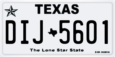 TX license plate DIJ5601