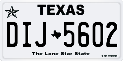 TX license plate DIJ5602