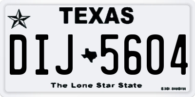 TX license plate DIJ5604