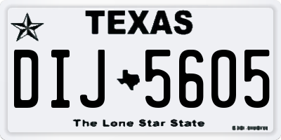 TX license plate DIJ5605