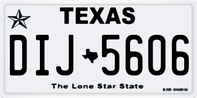TX license plate DIJ5606