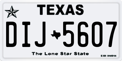 TX license plate DIJ5607