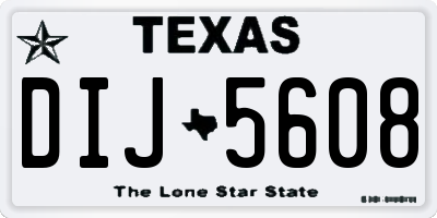 TX license plate DIJ5608