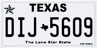 TX license plate DIJ5609