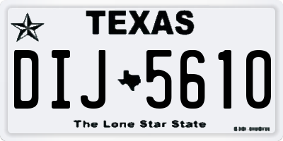TX license plate DIJ5610