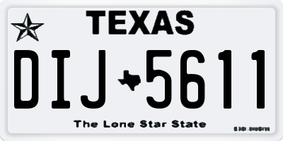 TX license plate DIJ5611