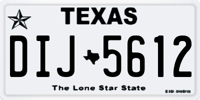 TX license plate DIJ5612