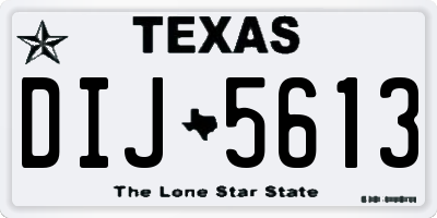 TX license plate DIJ5613