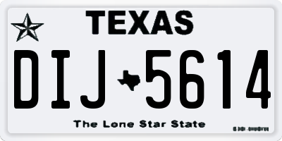 TX license plate DIJ5614