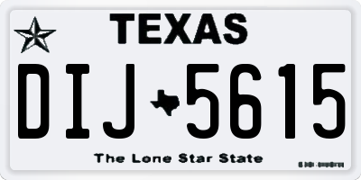 TX license plate DIJ5615