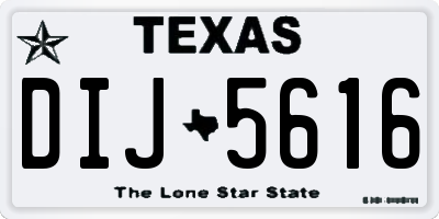TX license plate DIJ5616