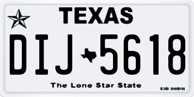 TX license plate DIJ5618