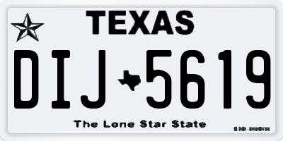 TX license plate DIJ5619