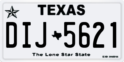 TX license plate DIJ5621