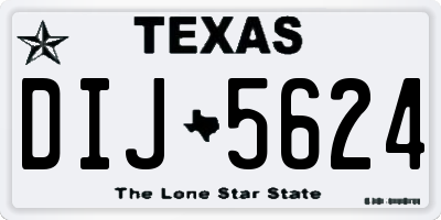 TX license plate DIJ5624