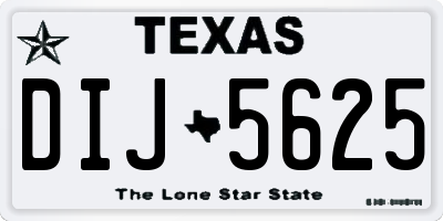TX license plate DIJ5625