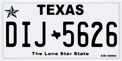 TX license plate DIJ5626