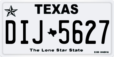 TX license plate DIJ5627