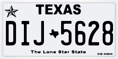 TX license plate DIJ5628