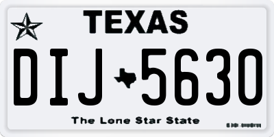 TX license plate DIJ5630