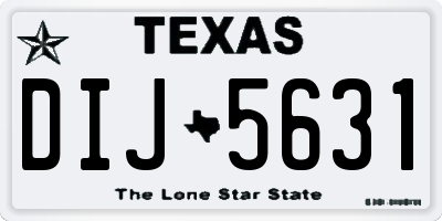 TX license plate DIJ5631