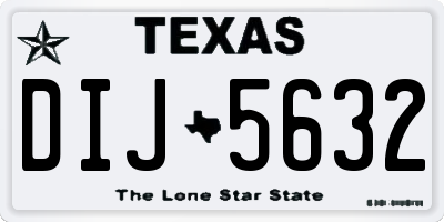 TX license plate DIJ5632