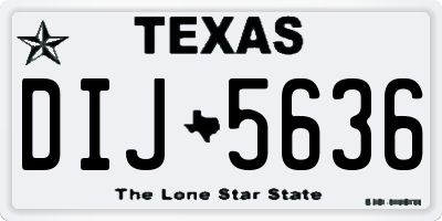 TX license plate DIJ5636