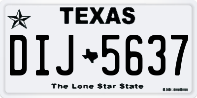 TX license plate DIJ5637