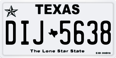TX license plate DIJ5638