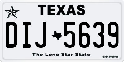 TX license plate DIJ5639