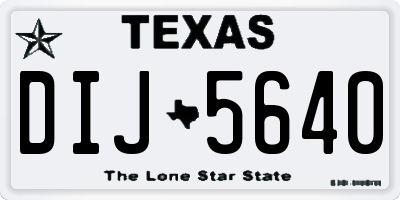 TX license plate DIJ5640