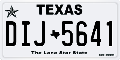 TX license plate DIJ5641