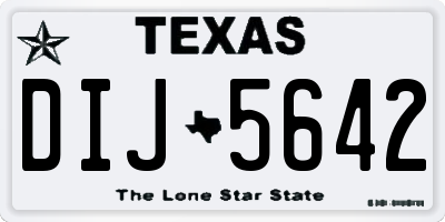 TX license plate DIJ5642