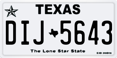 TX license plate DIJ5643