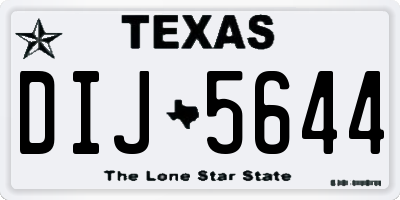 TX license plate DIJ5644