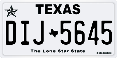 TX license plate DIJ5645