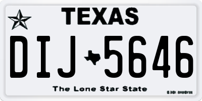 TX license plate DIJ5646
