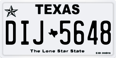 TX license plate DIJ5648
