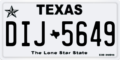 TX license plate DIJ5649