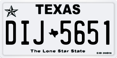 TX license plate DIJ5651
