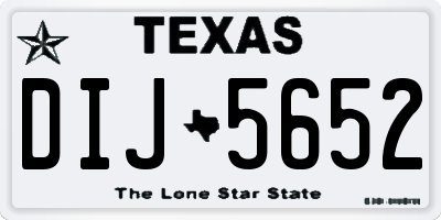 TX license plate DIJ5652