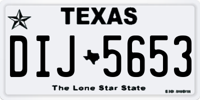 TX license plate DIJ5653