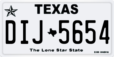 TX license plate DIJ5654
