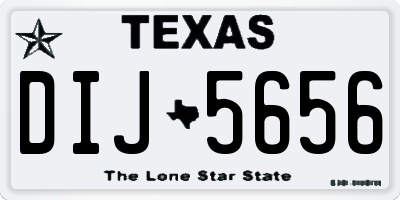 TX license plate DIJ5656