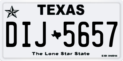 TX license plate DIJ5657
