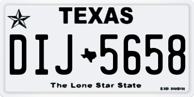 TX license plate DIJ5658
