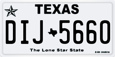 TX license plate DIJ5660