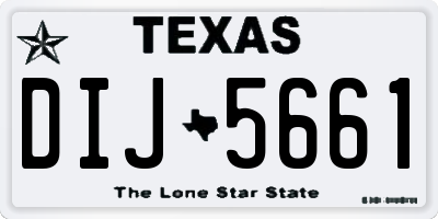 TX license plate DIJ5661